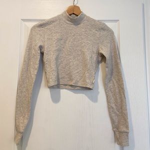 Aritzia Tna Stanton Crop Top Fleece Top Long Sleeve